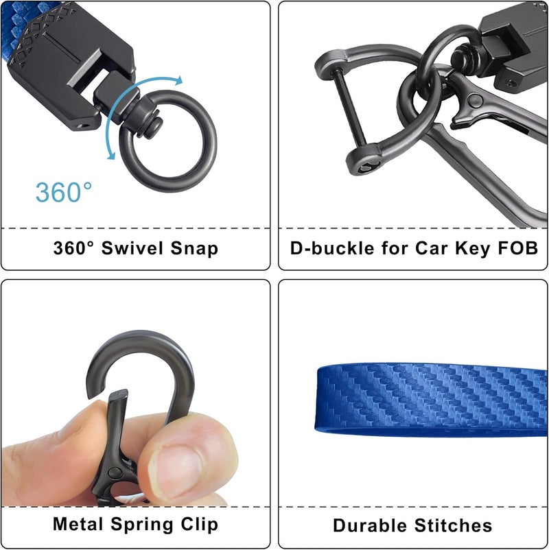 OHKYOOT Store Leather Car Keychain,Carabiner Clip Key Fob Keychain for Home Car Keys Women Men - Image 2